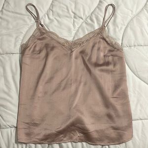 Abercrombie satin lace trim cami